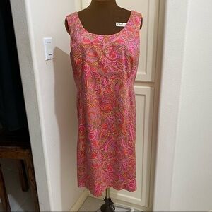 Jones New York Women's
Sleeveless Sheath Dress Pink
Paisley Size 14